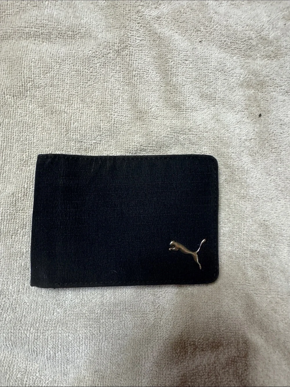 Puma Black Slim Card Holder with Gold Puma Logo